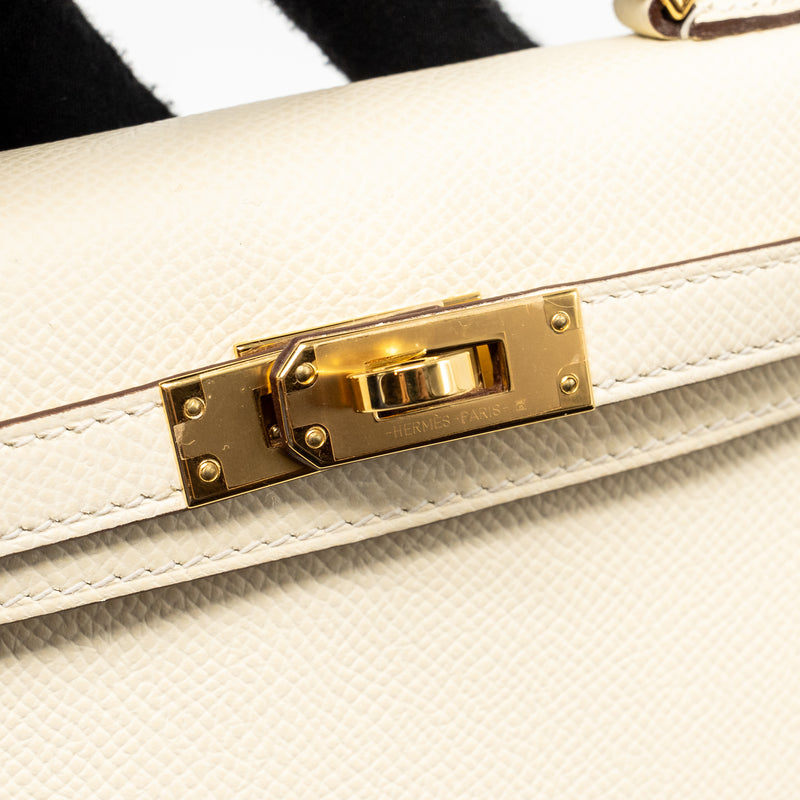 Hermes Mini Kelly II Epsom Nata GHW stamp Z
