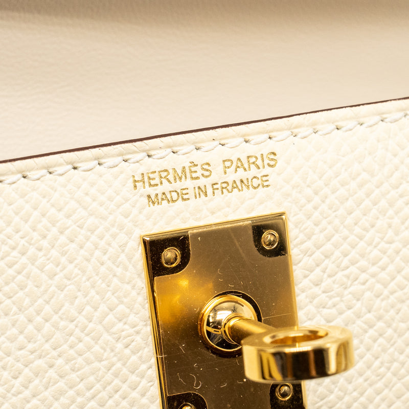Hermes Mini Kelly II Epsom Nata GHW stamp Z