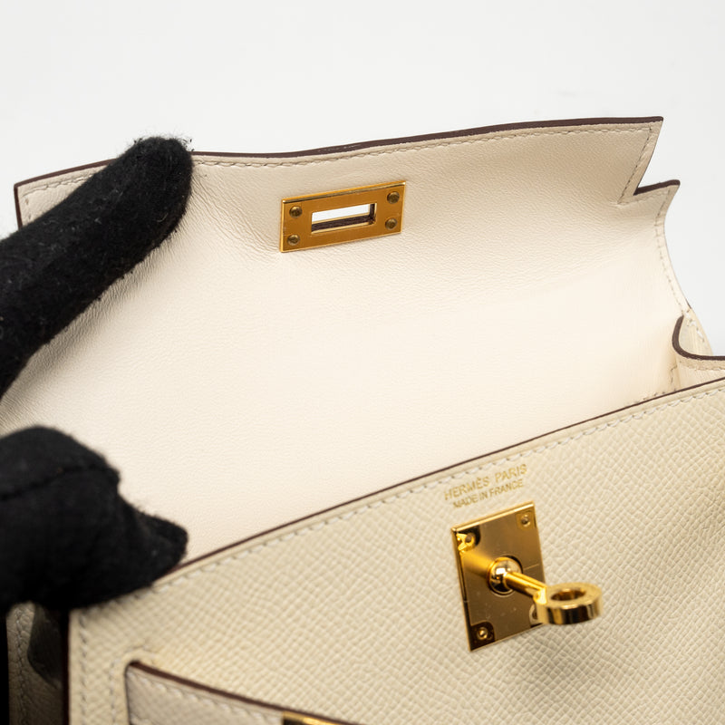 Hermes Mini Kelly II Epsom Nata GHW stamp Z