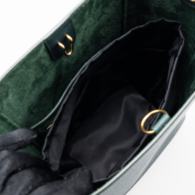 Celine Sangle bucket bag calfskin dark green GHW