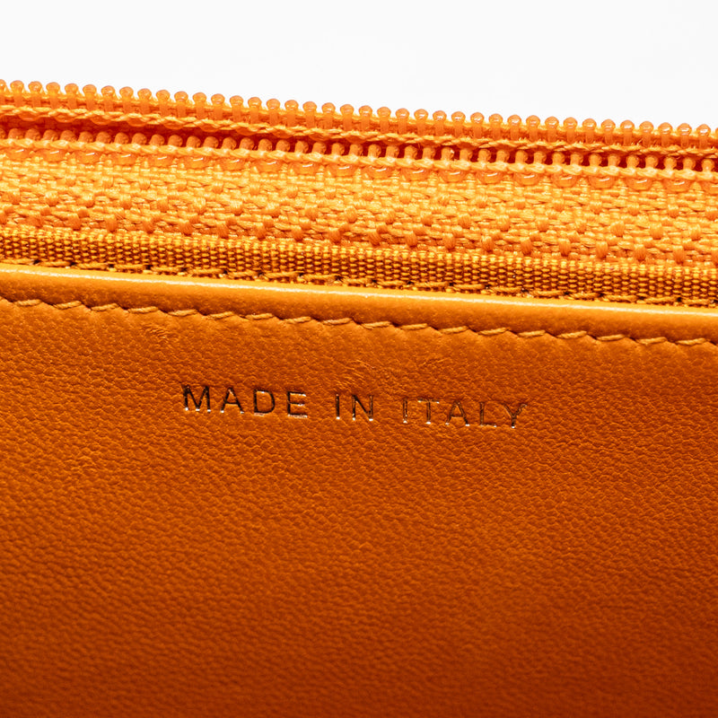 Chanel boy wallet on chain lambskin orange ruthenium silver hardware