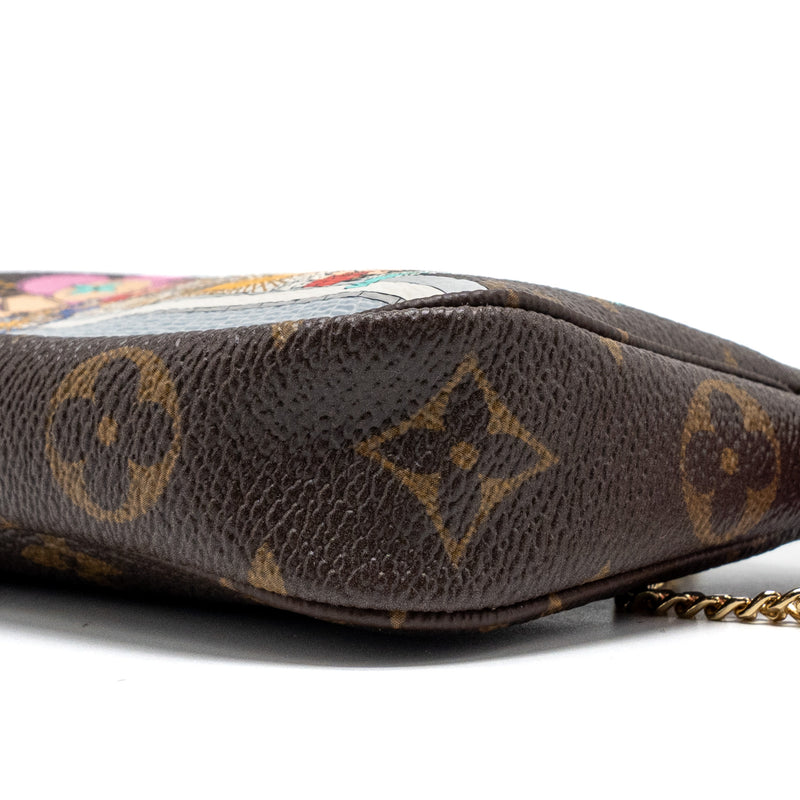 Louis Vuitton Mini Pochette Holiday limited print monogram canvas GHW