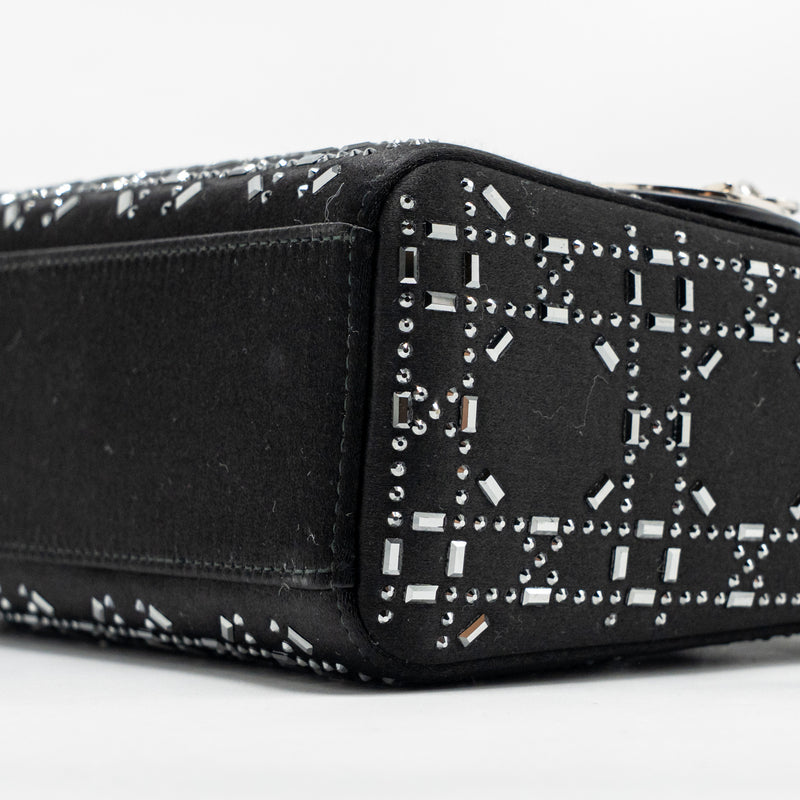 Dior Mini Lady Dior Satin Crystal Black SHW