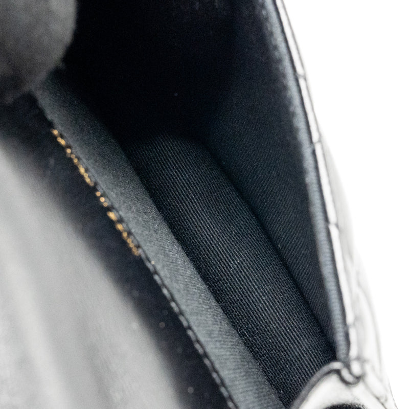 Chanel Top Handle Mini Flap Bag Lambskin Black LGHW