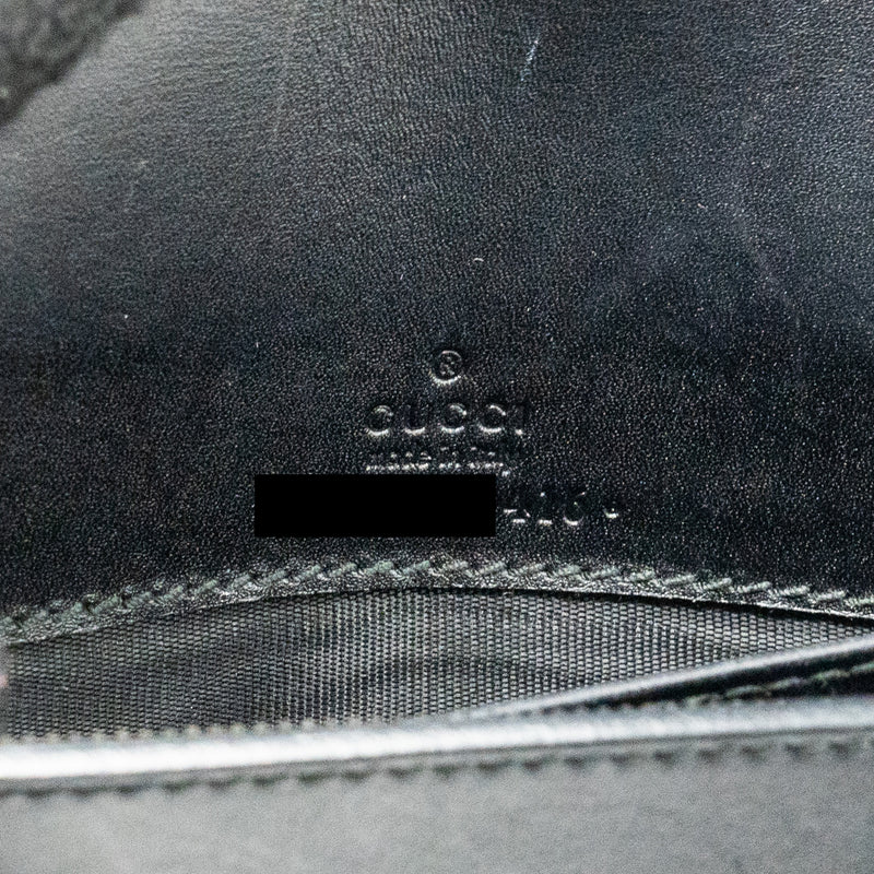 Gucci flap wallet on chain calfskin black SHW