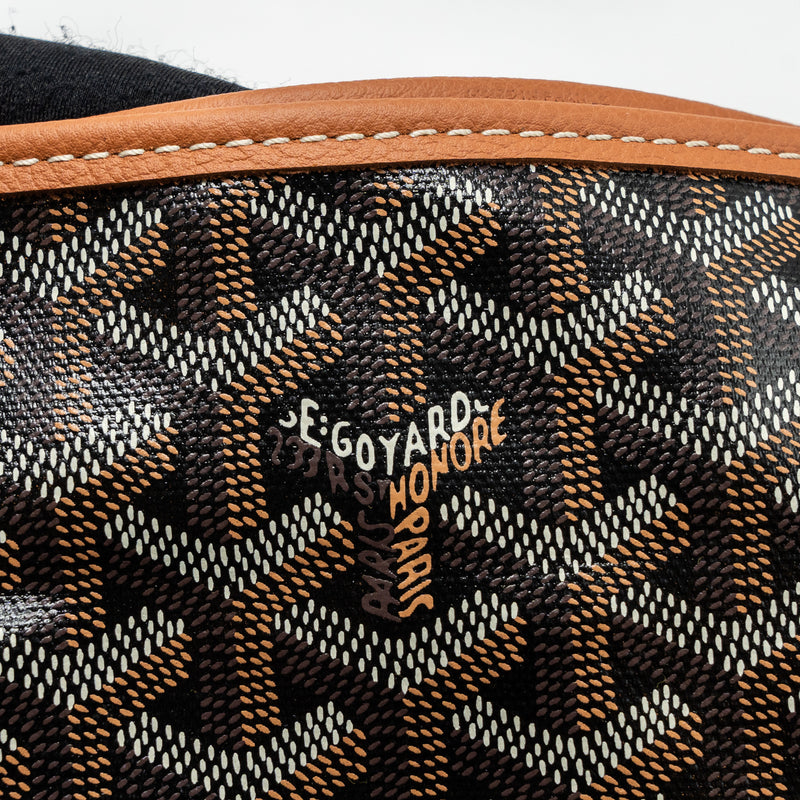 Goyard Saint Louis PM Black/Brown Tote Bag Paris