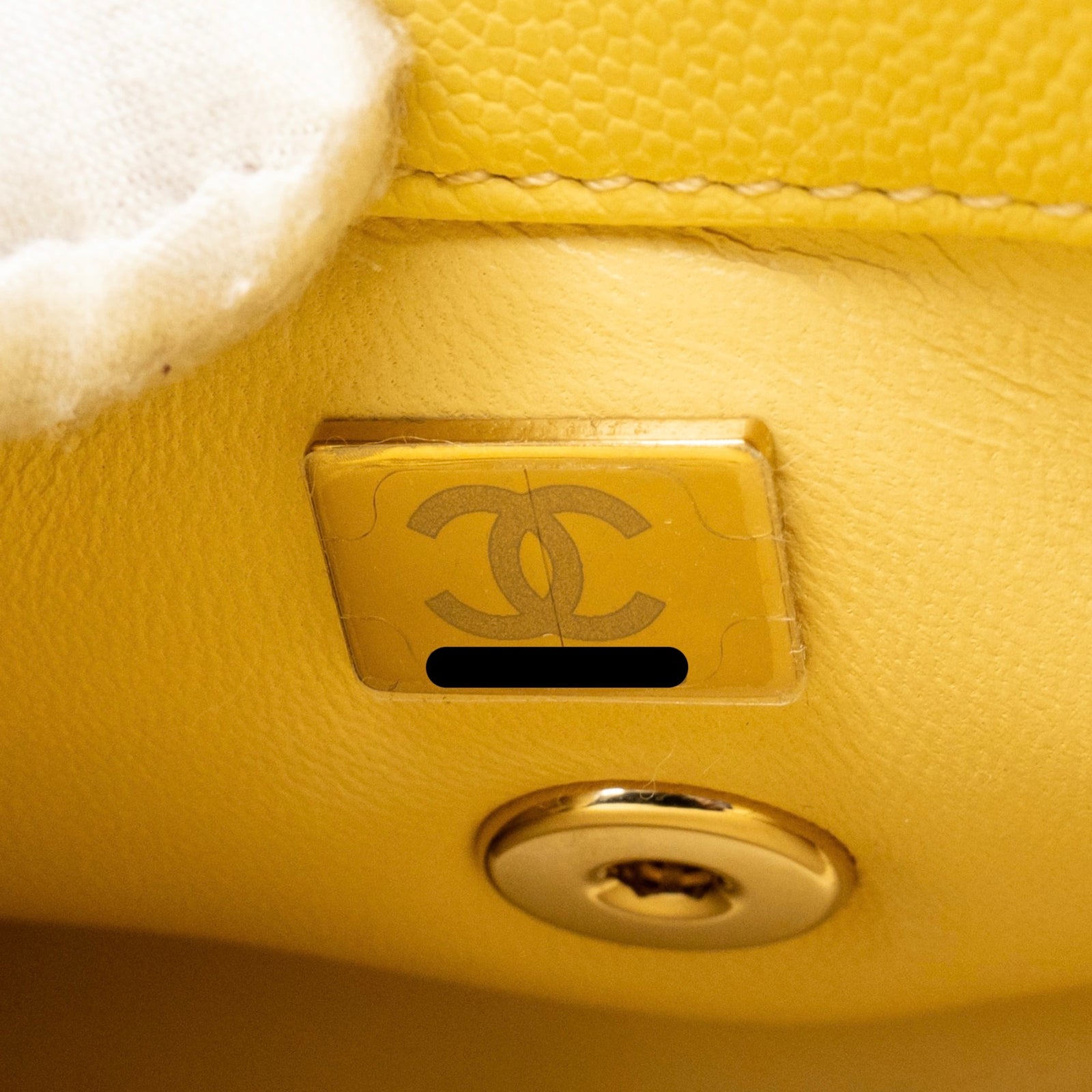Chanel Mini Coco Handle Caviar Yellow LGHW (Microchip)
