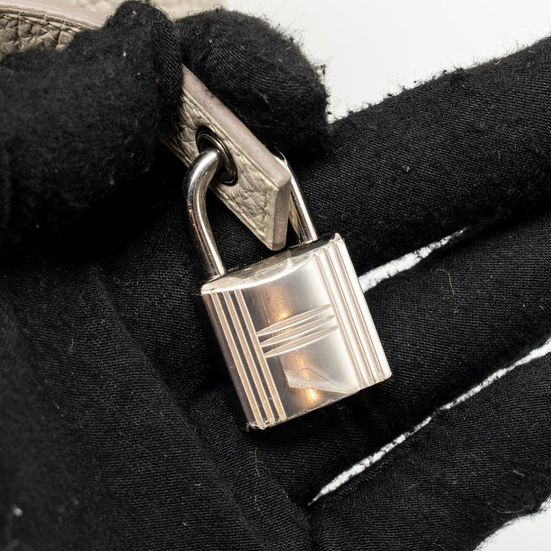 Hermes picotin 18 lock bag Clemence beton SHW stamp U