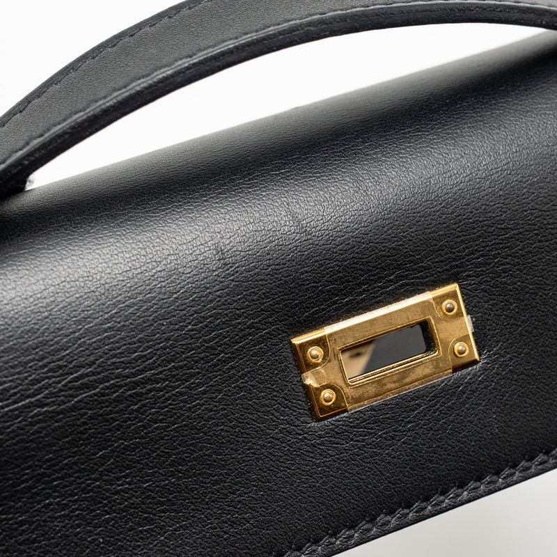 Hermes Kelly Pochette Swift Black GHW Stamp Y