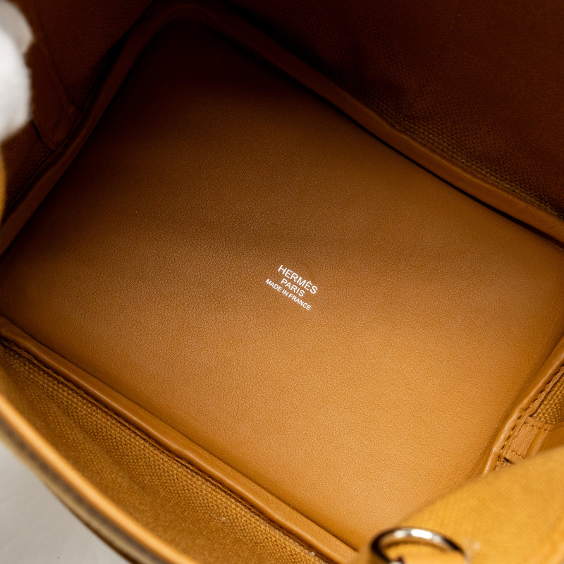 Hermes Picotin Cargo18 Lock Bag Swift/Toile Canvas Desert/Sesame SHW Stamp Z
