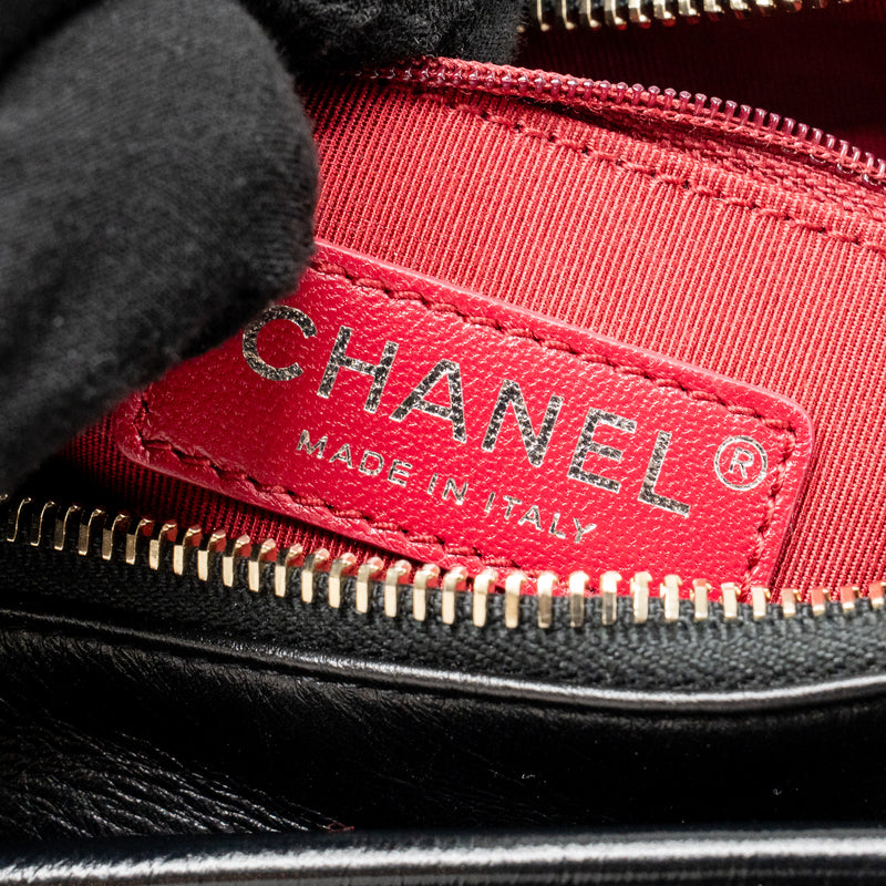 CHANEL Small Gabrielle Hobo Bag Aged Calfskin Black Multicolour Hardware