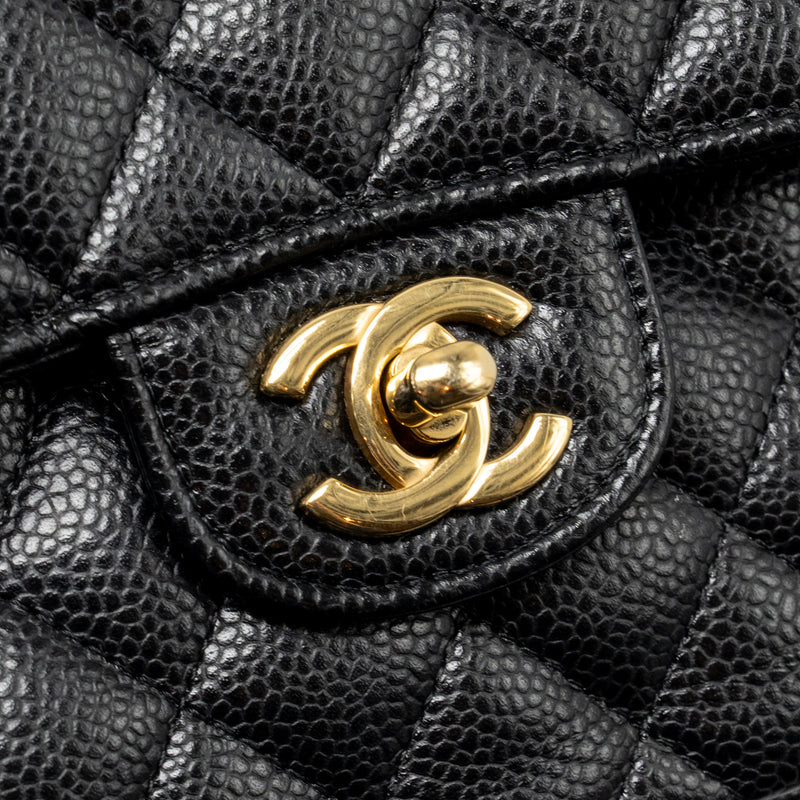 Chanel Small Classic double flap caviar black GHW (microchip)