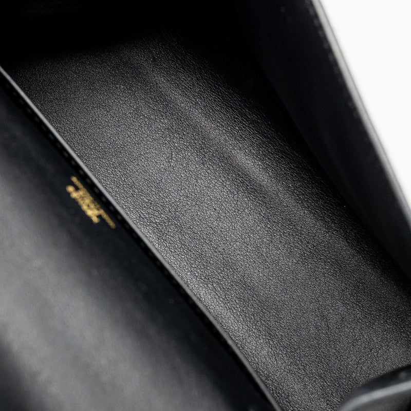 Hermes Kelly Pochette Swift Black GHW Stamp Y