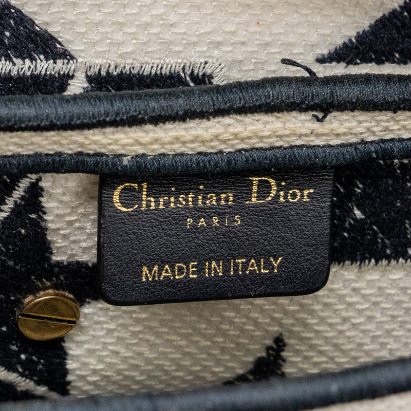 Dior saddle bag canvas limited print dark blue / white GHW