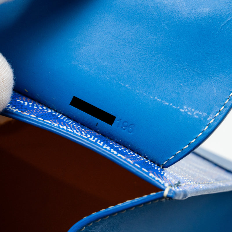 GOYARD Structure Saigon PM Bag Canvas/Calfskin Blue SHW