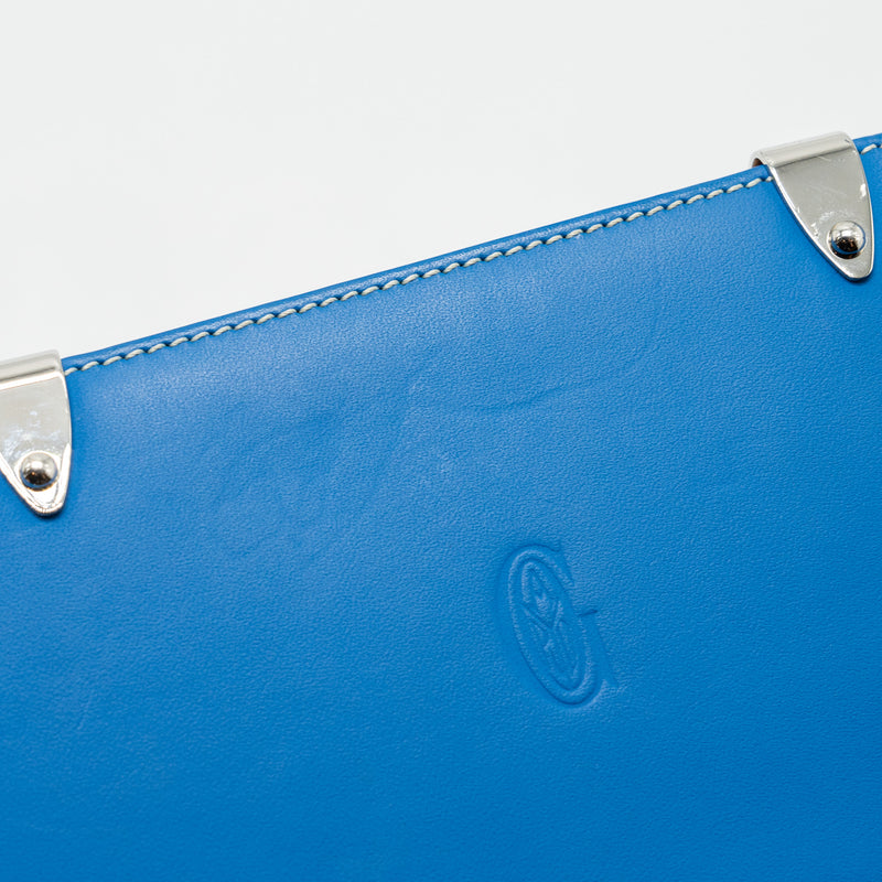 GOYARD Structure Saigon PM Bag Canvas/Calfskin Blue SHW