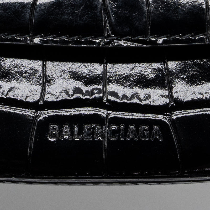 Balenciaga White Croc Ghost Sling Bag