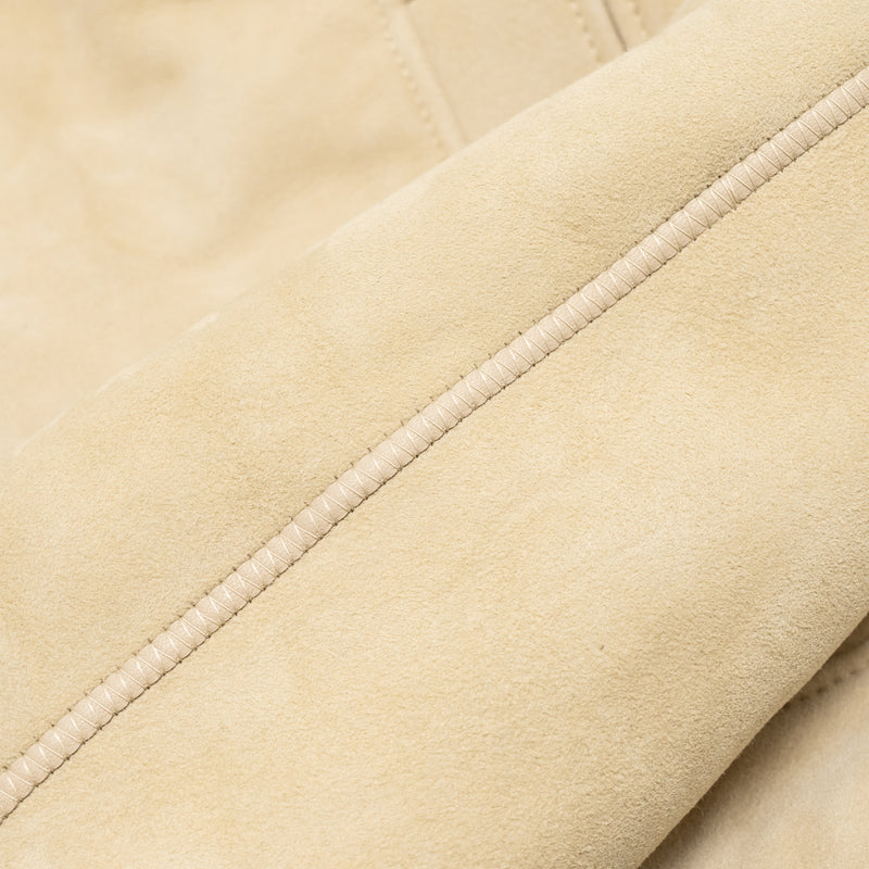 Hermes Size 38 Bomber Jacket Dyed Lambskin Blanc/Coquille SHW