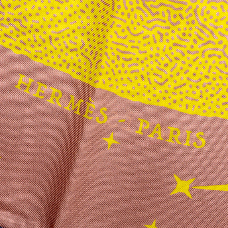 Hermes 90cm double side silk scarf clay de lune multicolour