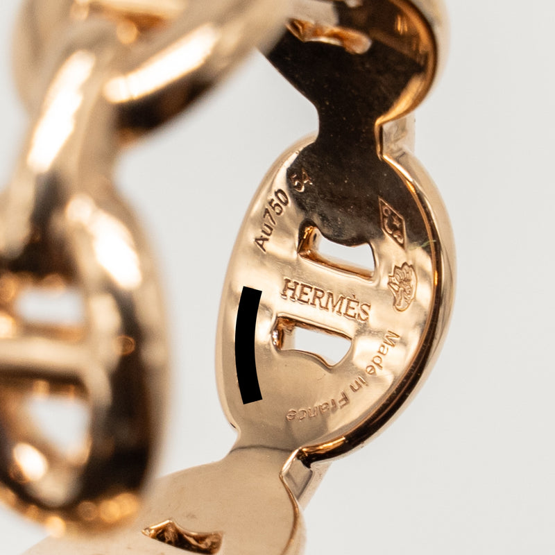 ★鑑定品★ HERMES Chaine dancre Enchainee 54 Hermes Size 54 Chaine d'ancre Enchainee Double Ring Rose Gold