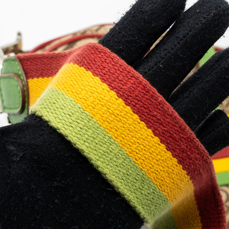 Dior Vintage Saddle Bag Canvas/ Leather Multicolour SHW