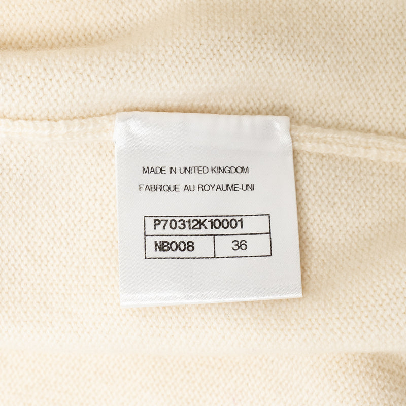 Chanel size 36 21C cardigan cashmere ecru/ red/ navy