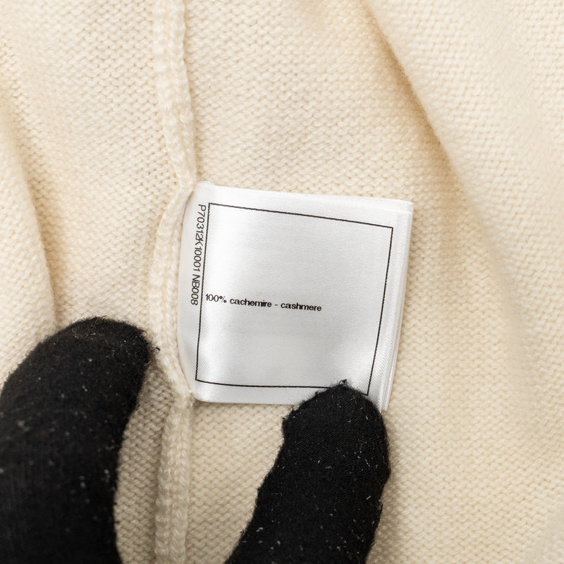 Chanel size 36 21C cardigan cashmere ecru/ red/ navy