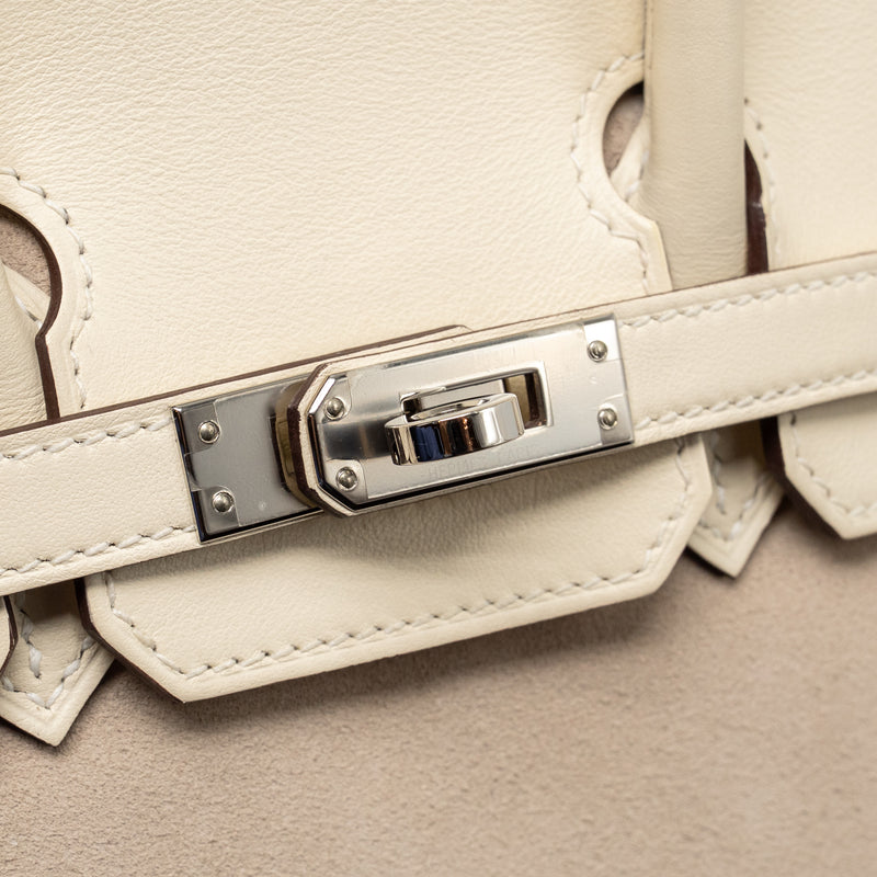 Hermes Birkin 25 Grizzy/Swift Nata/Glycine SHW Stamp U