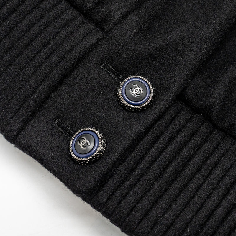 Chanel size 36 cashmere jacket with chain details Black