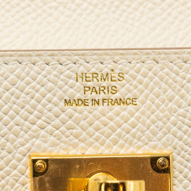 Hermes classic Kelly To Go epsom craie GHW stamp B