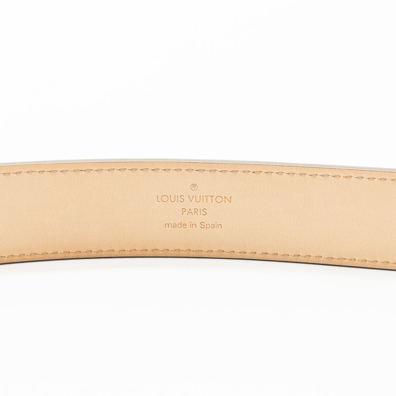 Louis Vuitton size 80 initials 30 mm belt epi white SHW