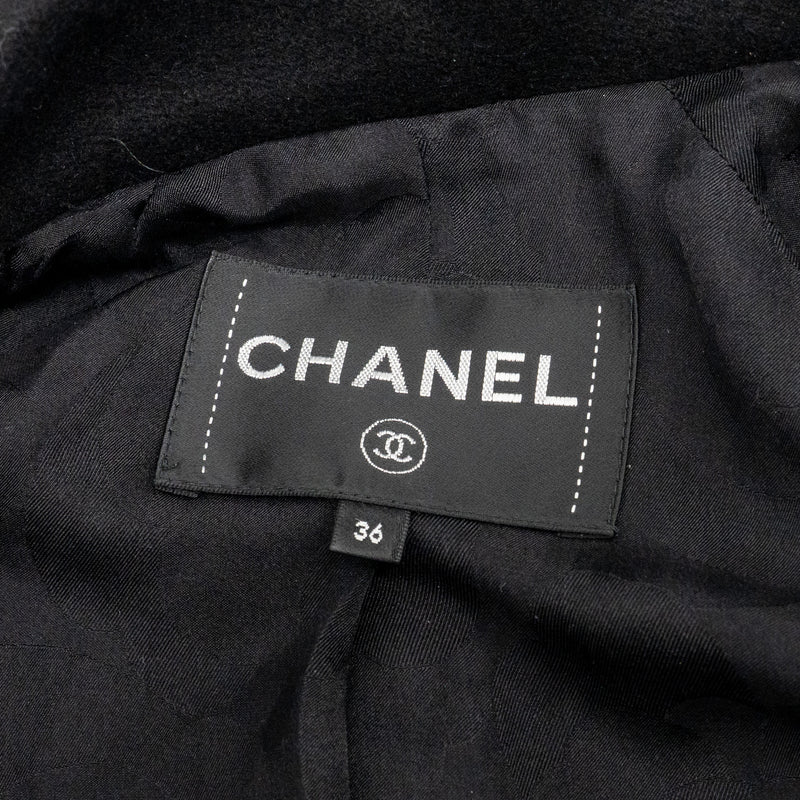 Chanel size 36 cashmere jacket with chain details Black