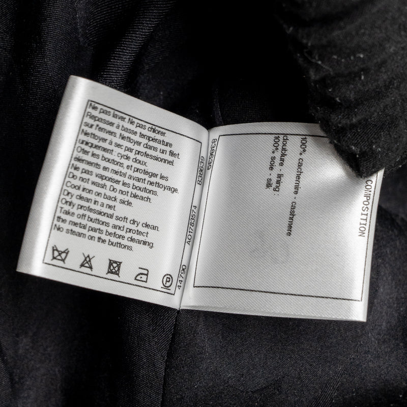 Chanel size 36 cashmere jacket with chain details Black