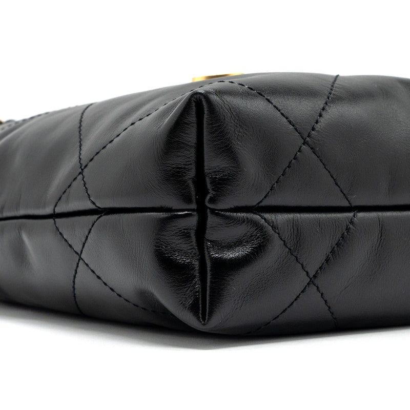 Chanel Mini 22 Bag Shiny Calfskin Black GHW (microchip)