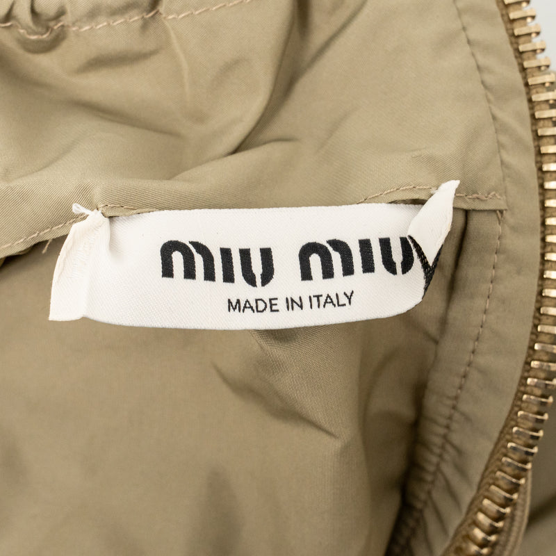 Miumiu Size Size 36 Waist Jacket Technical Fabric Brown/Beige