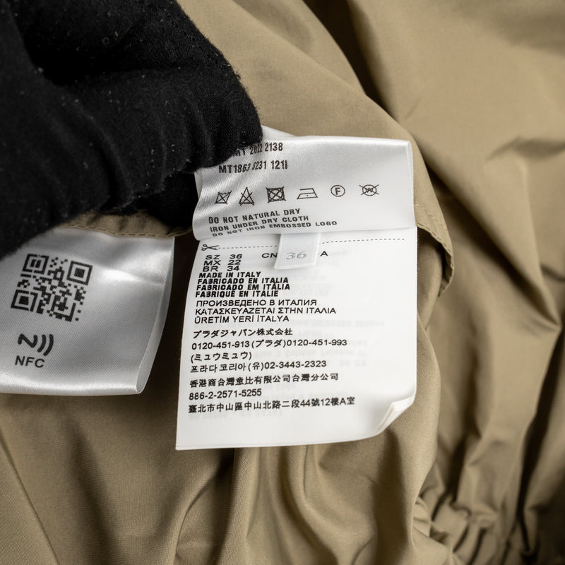 Miumiu Size Size 36 Waist Jacket Technical Fabric Brown/Beige