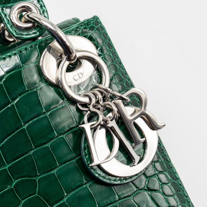 Dior Mini Lady Dior Crocodile Green SHW