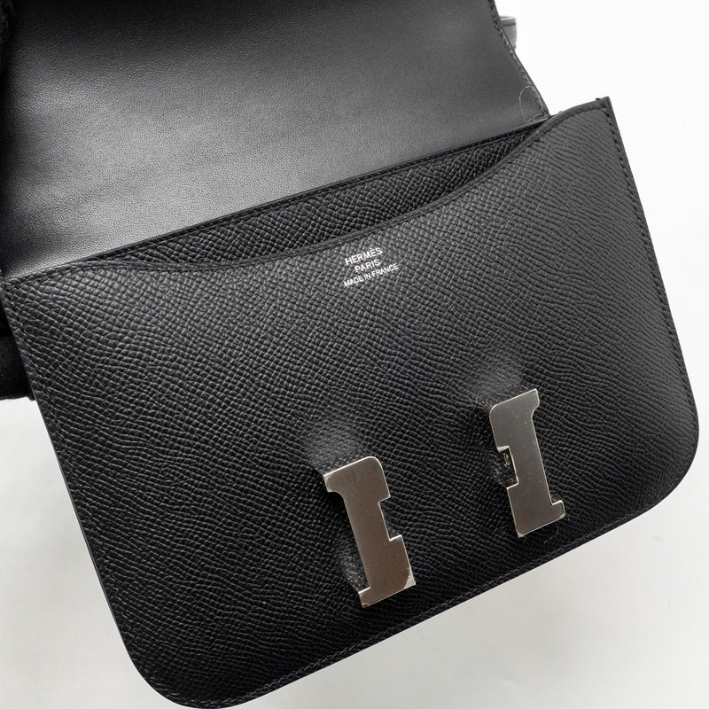 Hermes Mini Constance Epsom Black SHW Stamp W