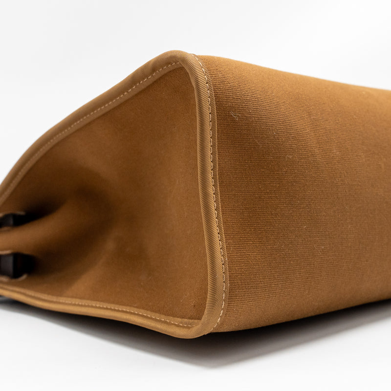 Hermes Herbag 31 Zip Bag Canvas/Hunter Leather Alezan/Ebene SHW Stamp D