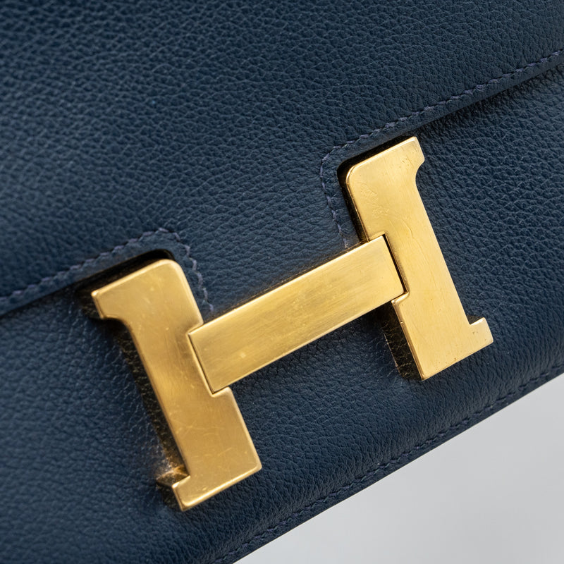 Hermes Mini Constance Evercolor 7L Blue De Malte GHW Stamp C