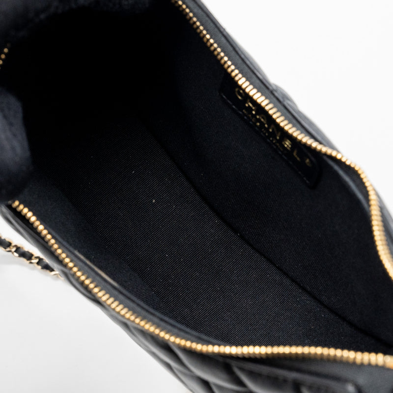Chanel Small Moon Hobo Bag Lambskin Black LGHW (microchip)