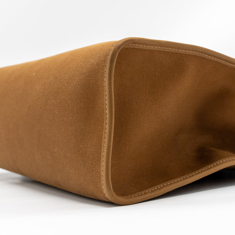 Hermes Herbag 31 Zip Bag Canvas/Hunter Leather Alezan/Ebene SHW Stamp D