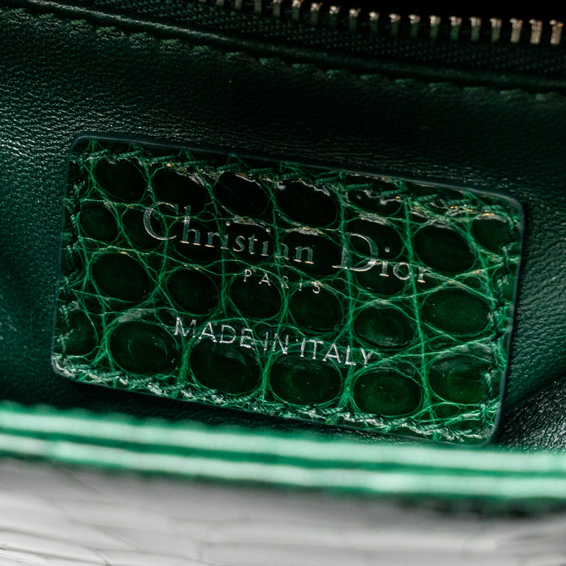 Dior Mini Lady Dior Crocodile Green SHW