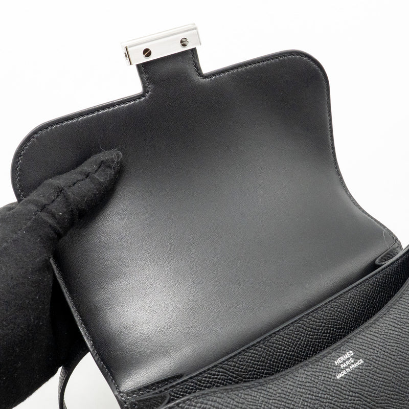 Hermes Mini Constance Epsom Black SHW Stamp W