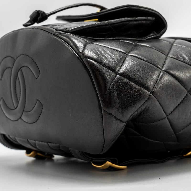 Chanel Vintage Duma Backpack Lambskin Black GHW