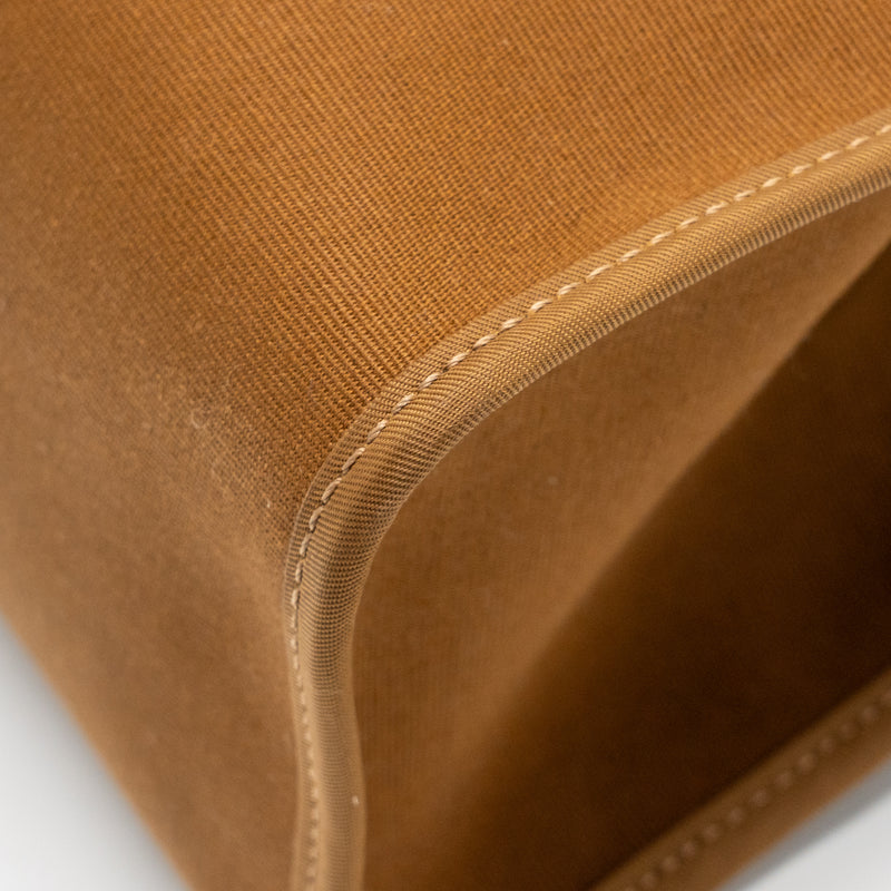 Hermes Herbag 31 Zip Bag Canvas/Hunter Leather Alezan/Ebene SHW Stamp D