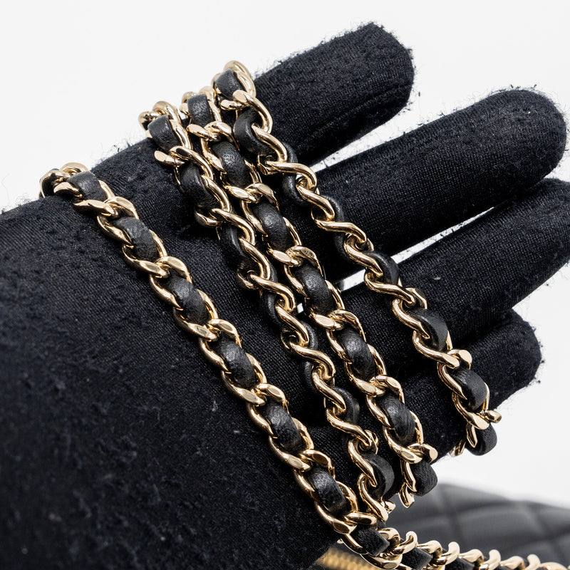 Chanel Small Moon Hobo Bag Lambskin Black LGHW (microchip)