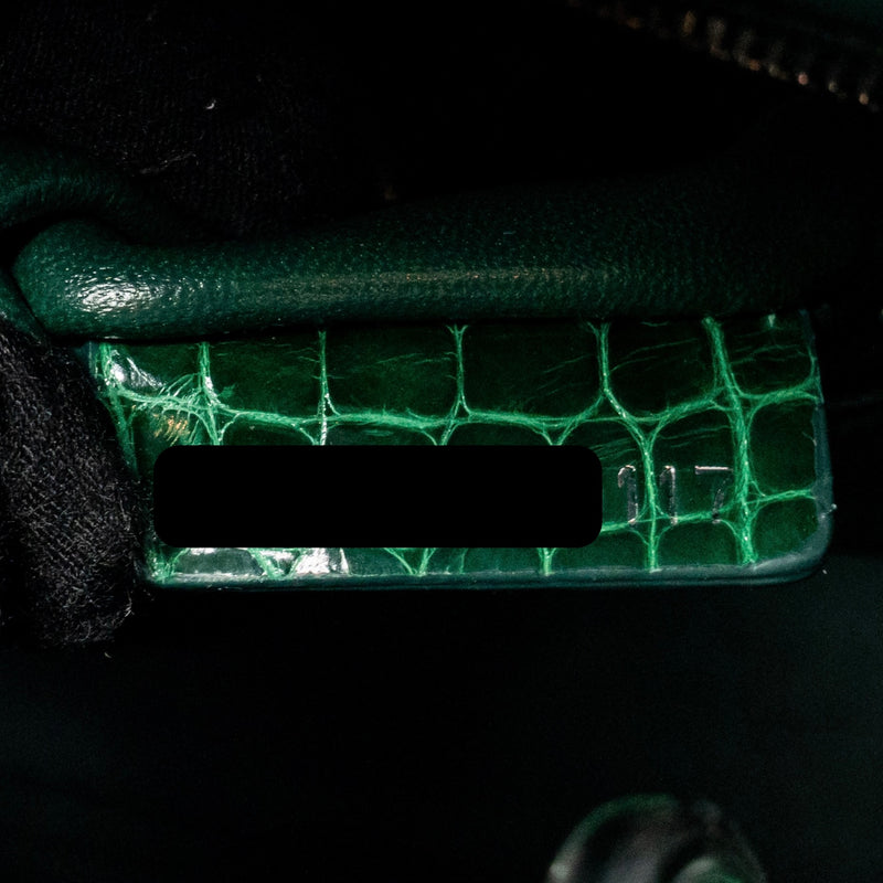 Dior Mini Lady Dior Crocodile Green SHW