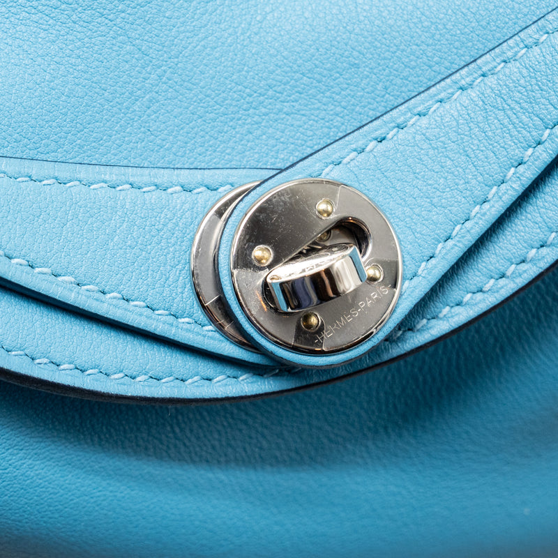 Hermes Mini Lindy Swift Blue de Nord SHW Stamp Y