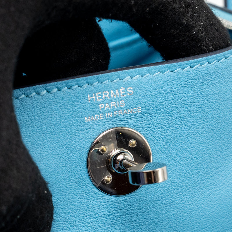 Hermes Mini Lindy Swift Blue de Nord SHW Stamp Y